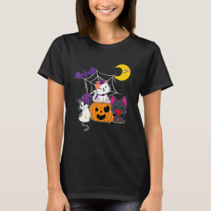 T-shirt Jolie Halloween Chats Sorcière Jackolantern Citrou