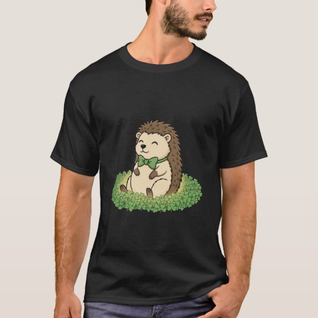 T-shirt Jolie hérisson de la Saint-Patrick Trèfle chanceux (Devant)