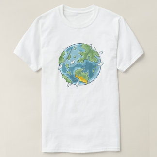 T-shirt Jolie illustration de la planète Terre dans un sty