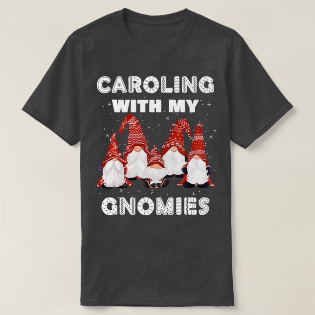 T-shirt Jolie Jardin de Noël Gnomes Drôle (Design devant)