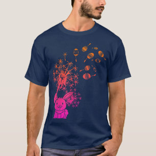 T-shirt Jolie Lapin Lapin Dandelion Pâques Vacances Happy 