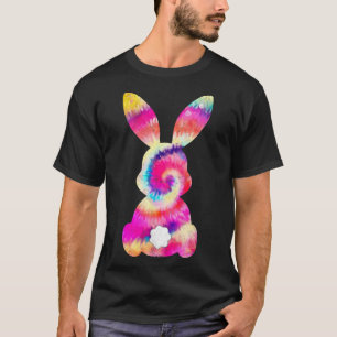 T-shirt Jolie lapin lapin Tie Dye Bow Cravate Pâques Fille