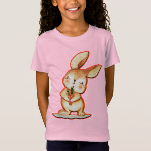 T-Shirt Jolie Lapin Pâques Filles Rose Lumière T Chemise