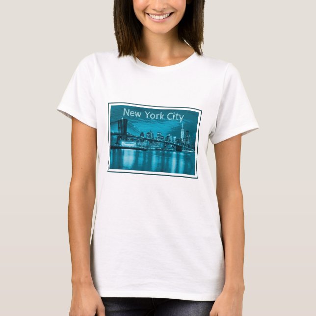 T-shirt Jolie ligne Skyline New York (Devant)