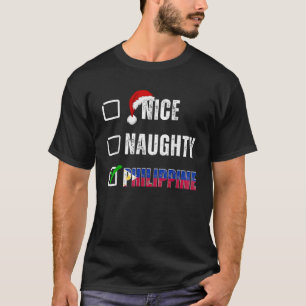 T-shirt Jolie liste de Noël philippine naughty Santa Claus