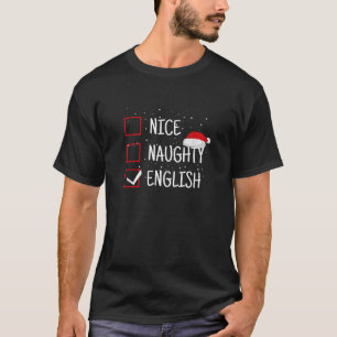 T-shirt Jolie liste de vérification de Noël anglais vilain