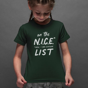 T-shirt Jolie liste mignonne drôles enfants de Noël