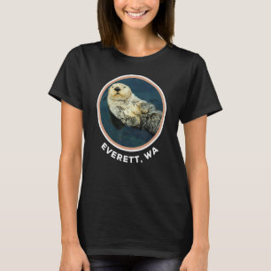 T-shirt Jolie loutre Everett Wa côte résident pêcheur