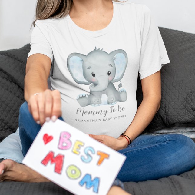T-shirt Jolie maman éléphante garçon pour être Baby shower (Cute Boy Elephant Mommy to Be Baby Shower T-Shirt)