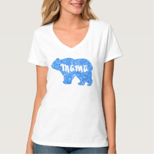T-shirt Jolie maman ours bleu scintillant design pour elle
