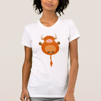 T-shirt Jolie Méditation Cartoon Highland Cow Femmes T-shi