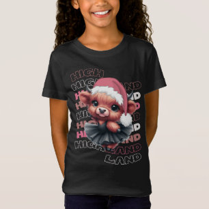 T-Shirt Jolie Noël Highland Cow Ballerina