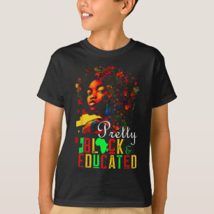 T-shirt Jolie Noir Éduqué Mois de l'histoire des Noirs Afr