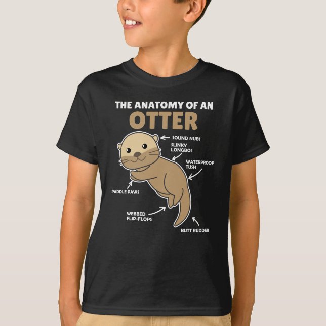 T-shirt Jolie Otter Explication Anatomie D'Une Otter (Devant)