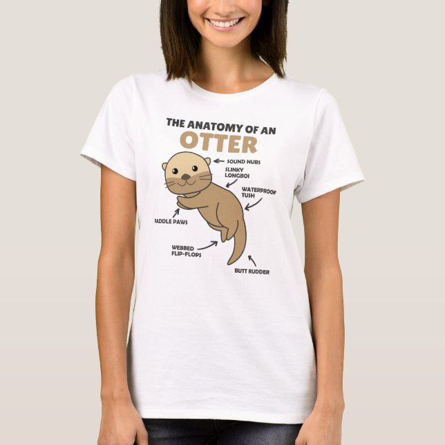 T-shirt Jolie Otter Explication Anatomie D'Une Otter (Devant)