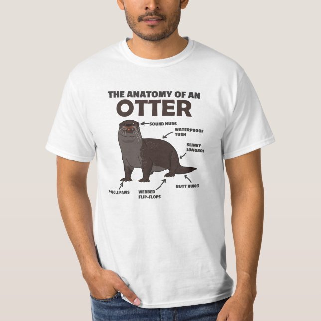 T-shirt Jolie Otter Explication Anatomie D'Une Otter (Devant)
