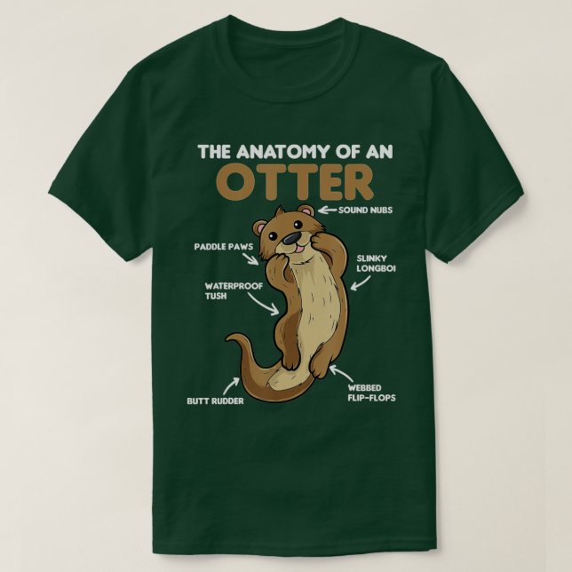 T-shirt Jolie Otter Explication Anatomie D'Une Otter - 2 (Design devant)