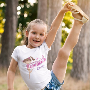 T-shirt Jolie petite gymnaste rose violet filles Monogramm