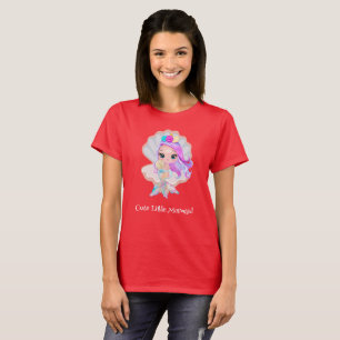T-shirt Jolie petite sirène arc-en-ciel coloré enfants ann