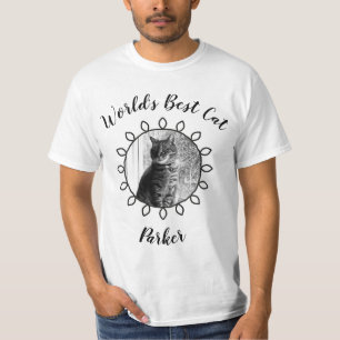 T-shirt Jolie photo de chat avec cadre décoré et votre tex