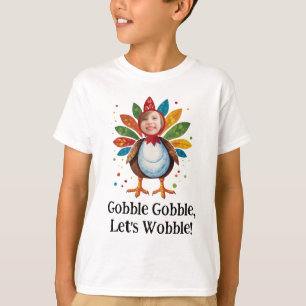 T-shirt Jolie Photo de Thanksgiving de Dindon Gobble Color