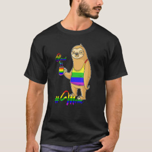 T-shirt Jolie pochette Sloth Lgbt Animal Rainbow Flag Gay 