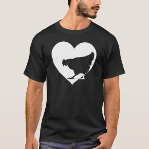 T-shirt Jolie poule qui aime les poulets Cool White Heart