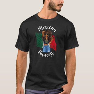 T-shirt Jolie princesse afro-mexicaine féminine drapeau du
