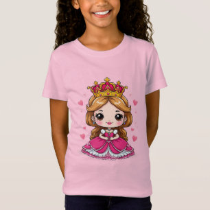 T-Shirt Jolie princesse de dessin animé en robe rose