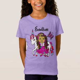 T-Shirt Jolie princesse et licorne chemise personnalisée