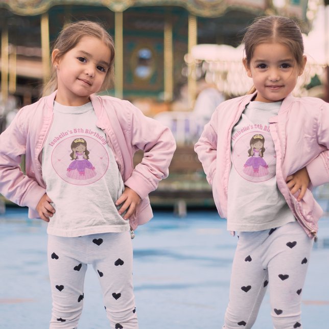 T-Shirt Jolie Princesse Hispanique Personnalisée Filles An (Créateur téléchargé)