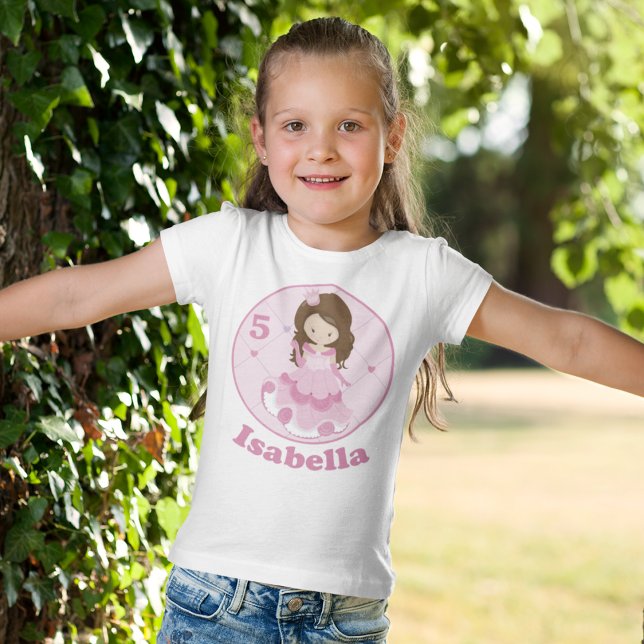 T-shirt Jolie princesse rose violet filles fête d'annivers (Créateur téléchargé)
