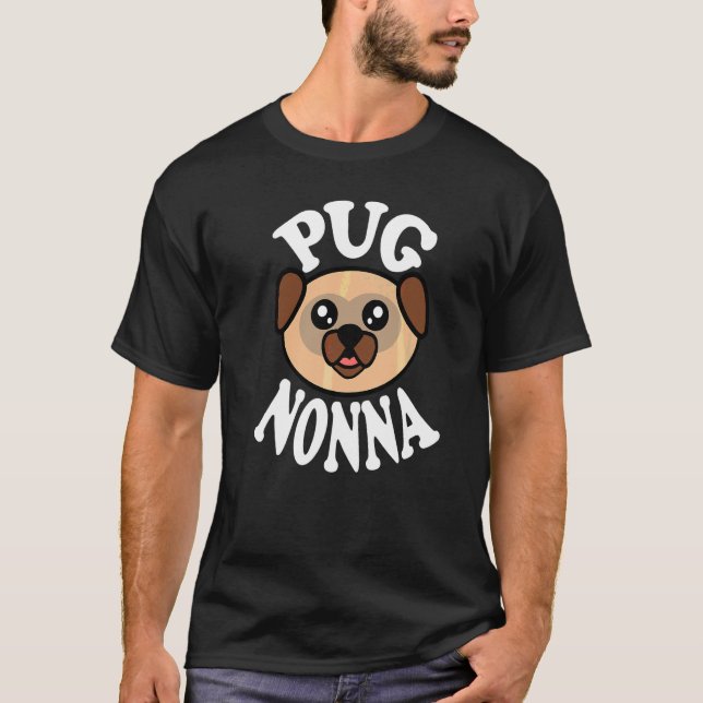 T-shirt Jolie Pug Nonna (Devant)