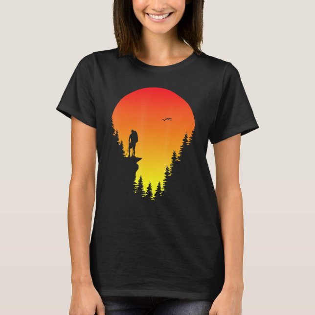 T-shirt Jolie Randonnée Coucher de soleil Graphisme femmes (Devant)
