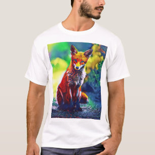 T-shirt Jolie Red Fox Portrait Peinture Art numérique T-sh