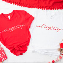 Jolie Red Sweetheart Script Saint Valentin Chemise