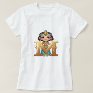 T-shirt Jolie Reine Égyptienne avec la Lettre M – Dessin A