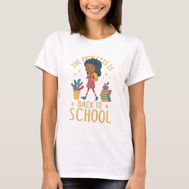 T-shirt Jolie rentrée à l'école Princesse Girl Illustratio (Devant)