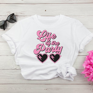 T-shirt Jolie Retro Hot Pink Script Bachelorette Party