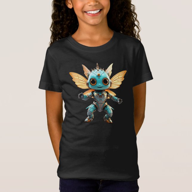 T-Shirt Jolie Robot Danseuse Turquoise Fée (Devant)