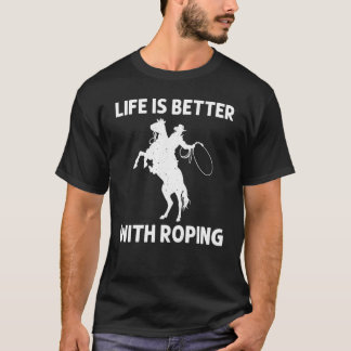 T-shirt Jolie Roping Pour Homme Femme Bull Rider Team Rope