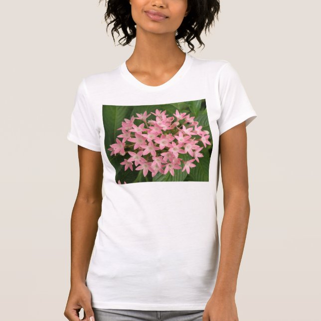 T-shirt Jolie rose Fleurs Tropicales Dames T Chemise (Devant)