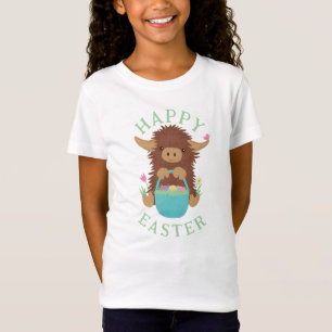 T-Shirt Jolie, shaggy Vache Highland conception panier de