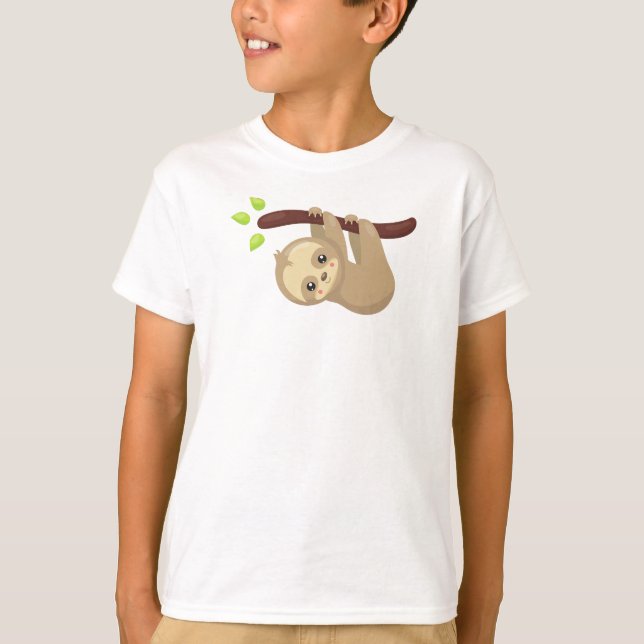 T-shirt Jolie Sloth, Petite Sloth, Fente Bébé, Fente Lazy (Devant)