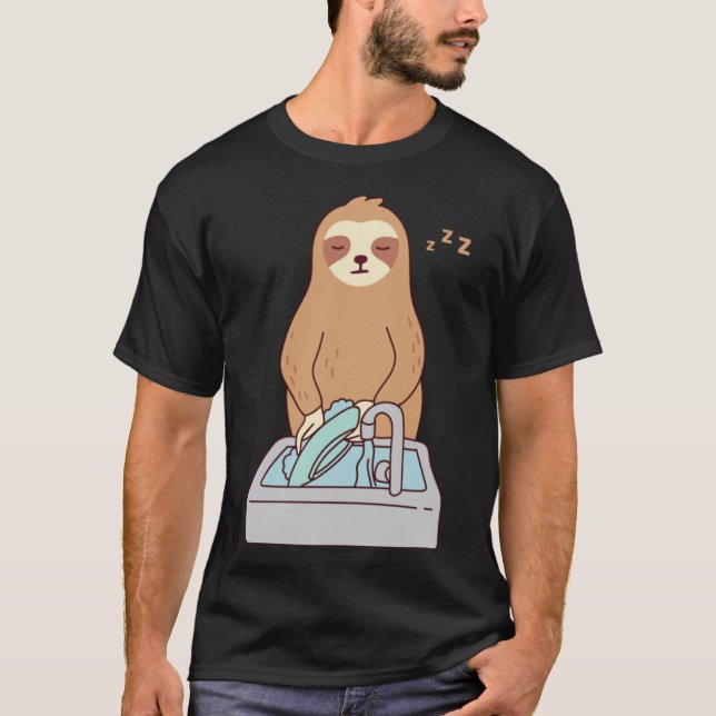 T-shirt Jolie Sloth Vêtements Dormir Fatigué Lazy Pullove (Devant)