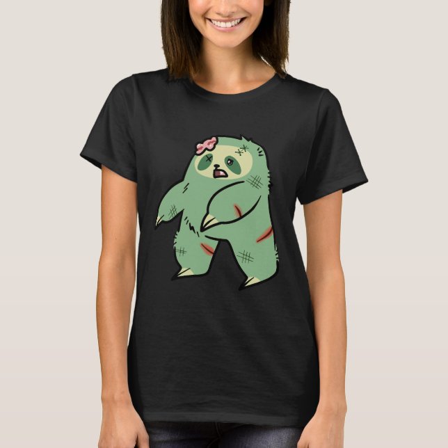 T-shirt Jolie Sloth Zombie Vert (Devant)
