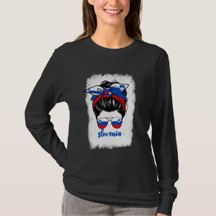 T-shirt Jolie Slovénie pour Fille Slovène Drapeau Grils Fe