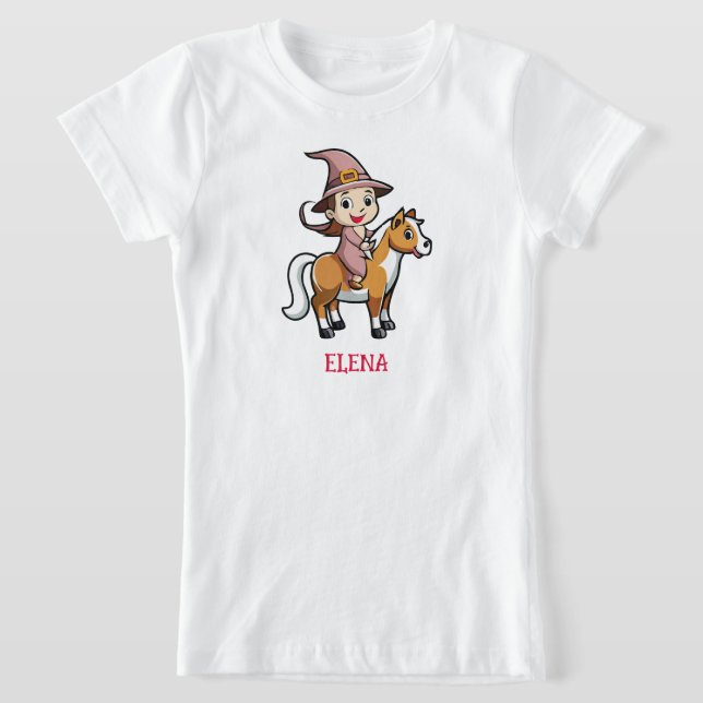 T-Shirt Jolie sorcière à cheval (Poser)