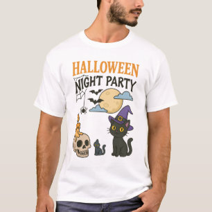 T-shirt Jolie sorcière de chat noir Halloween Soirée