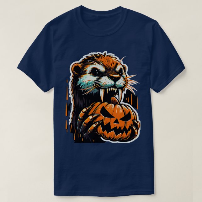 T-shirt Jolie sorcière de loutre halloween Enfants Garçons (Design devant)